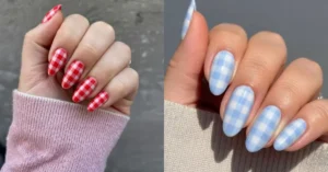 plaid nails